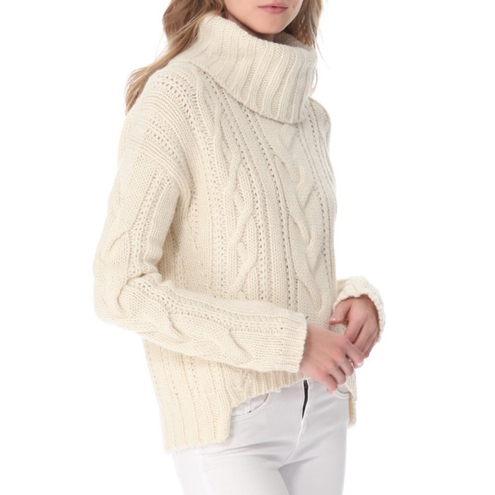 Juicy Couture Cable Turtleneck Wool Sweater